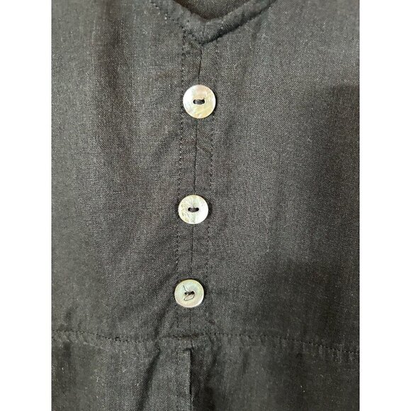 Orvis Hemp Tencel Blend Black Long Sleeve Shirt Linen Like Breathable Large EUC - Picture 3 of 7